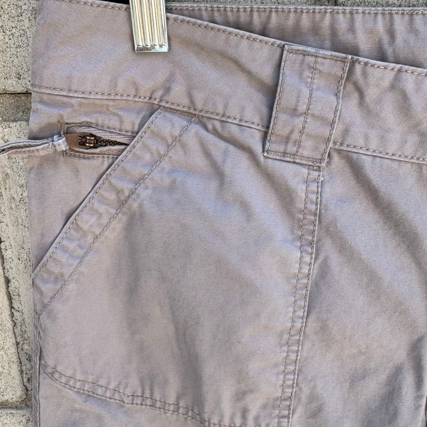 Gap Utility Crop Pants Cotton Canvas Cargo Straight Leg Grey Womens 12 Outdoor