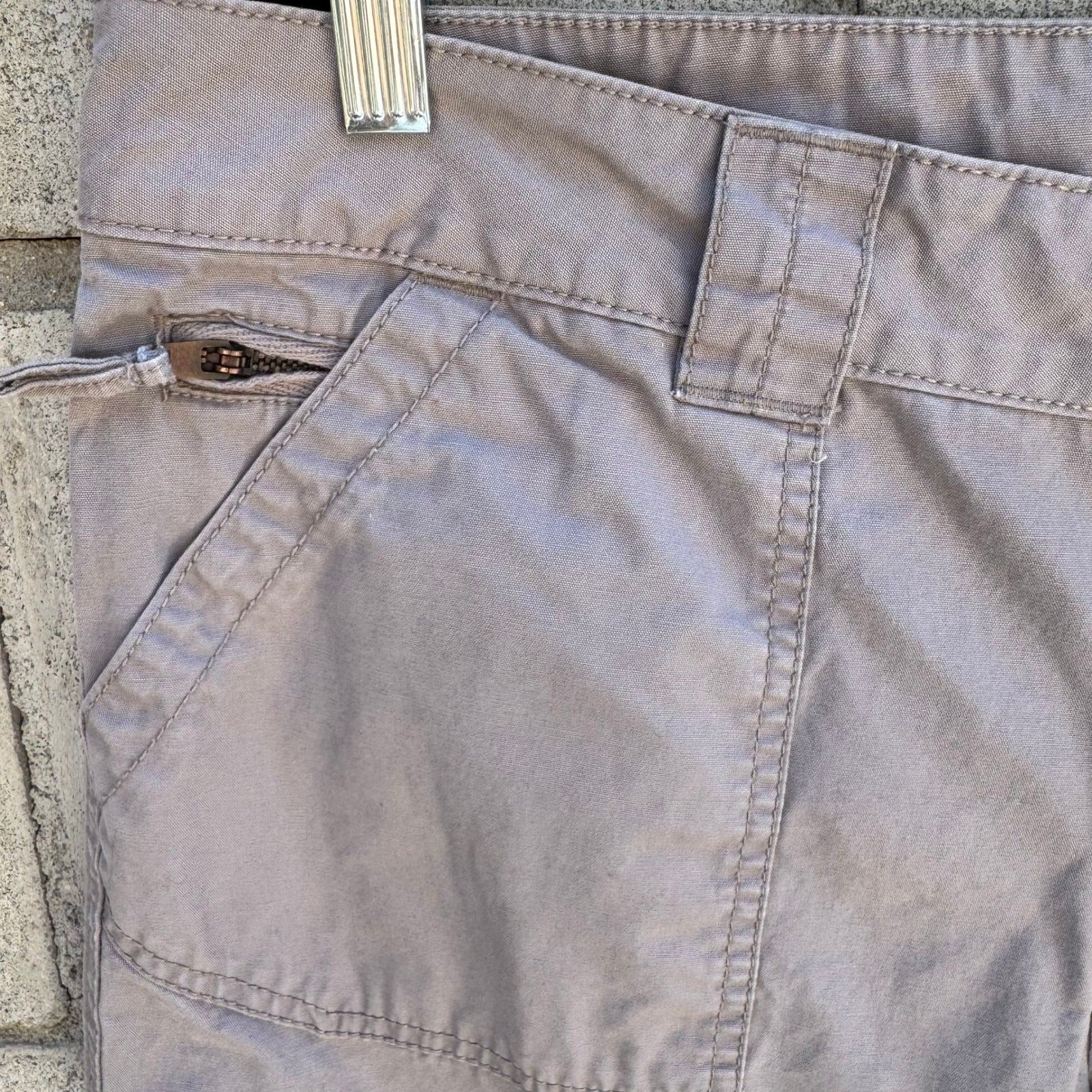 Gap Utility Crop Pants Cotton Canvas Cargo Straight Leg Grey Womens 12 Outdoor