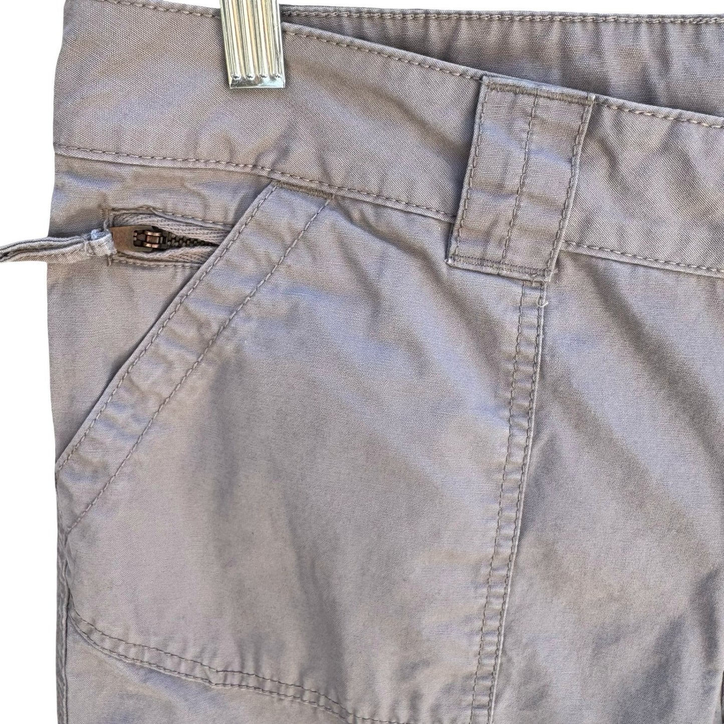 Gap Utility Crop Pants Cotton Canvas Cargo Straight Leg Grey Womens 12 Outdoor