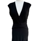 Switch Anne Klein Womens Black Sleeveless Deep V-Neck Full Skirt Belted Formal Dress 4 2 image