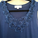 Switch Carolyn Taylor V Neck Fleurette &amp; Pearl Detail Lightweight Sleeveless Blouse - L 3 image