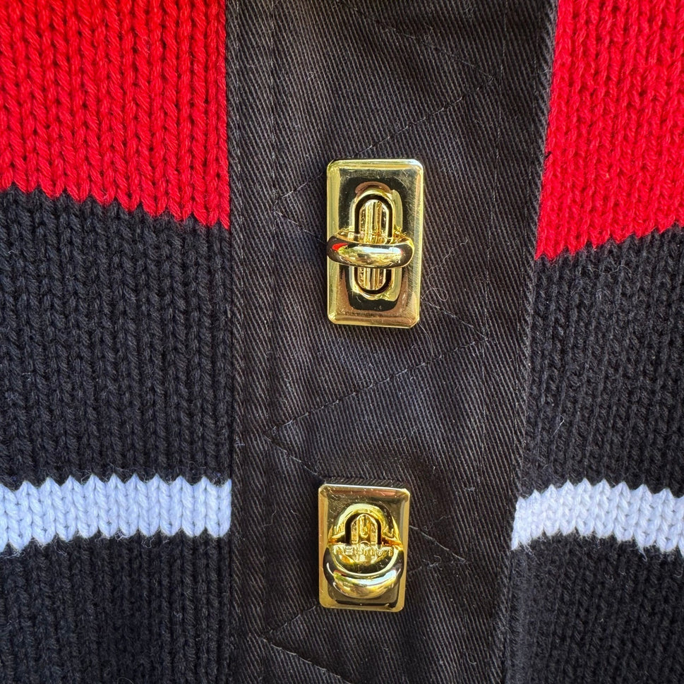 Lauren Ralph Lauren Nautical Preppy Heritage Old Money Striped Knit Sweater XL