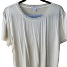 Switch Isaac Mizrahi Minimalist Layering Soft Cotton Modal Mesh Trim Cream Shirt L NEW 3 image