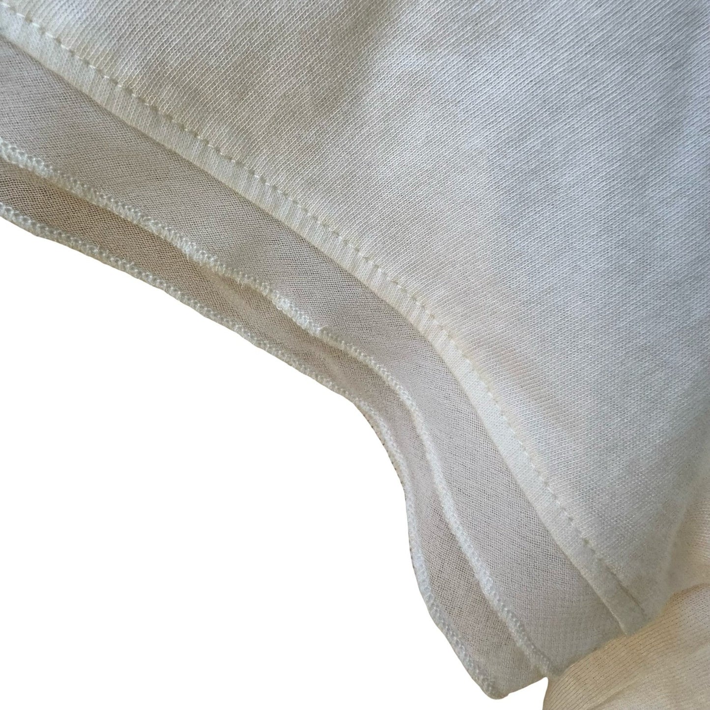 Isaac Mizrahi Minimalist Layering Soft Cotton Modal Mesh Trim Cream Shirt L NEW