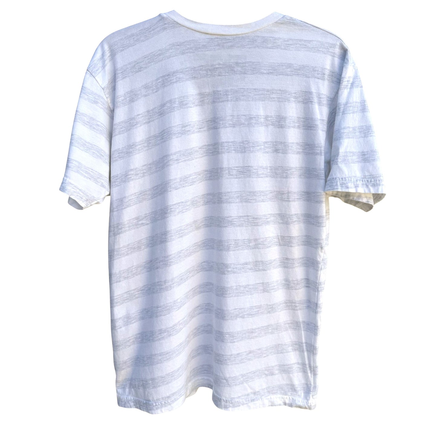 Young & Paid Mens V Neck White & Gray Stripes Short Sleeve All Cotton Tee Shirt