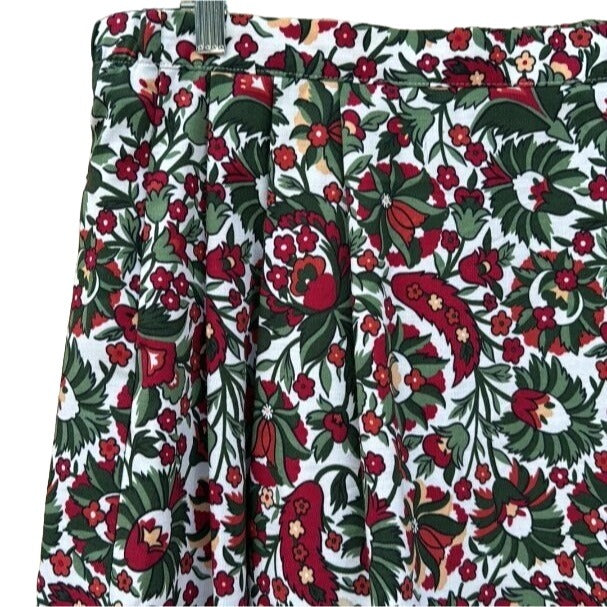 Lucia Vintage Pleated Waist Full Floral Prairie Boho Cottage Midi Skirt - 14