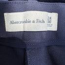Switch Abercrombie &amp; Fitch Sloane Tailored Pants Wide Leg Pleated High Waisted Navy 0 2 image