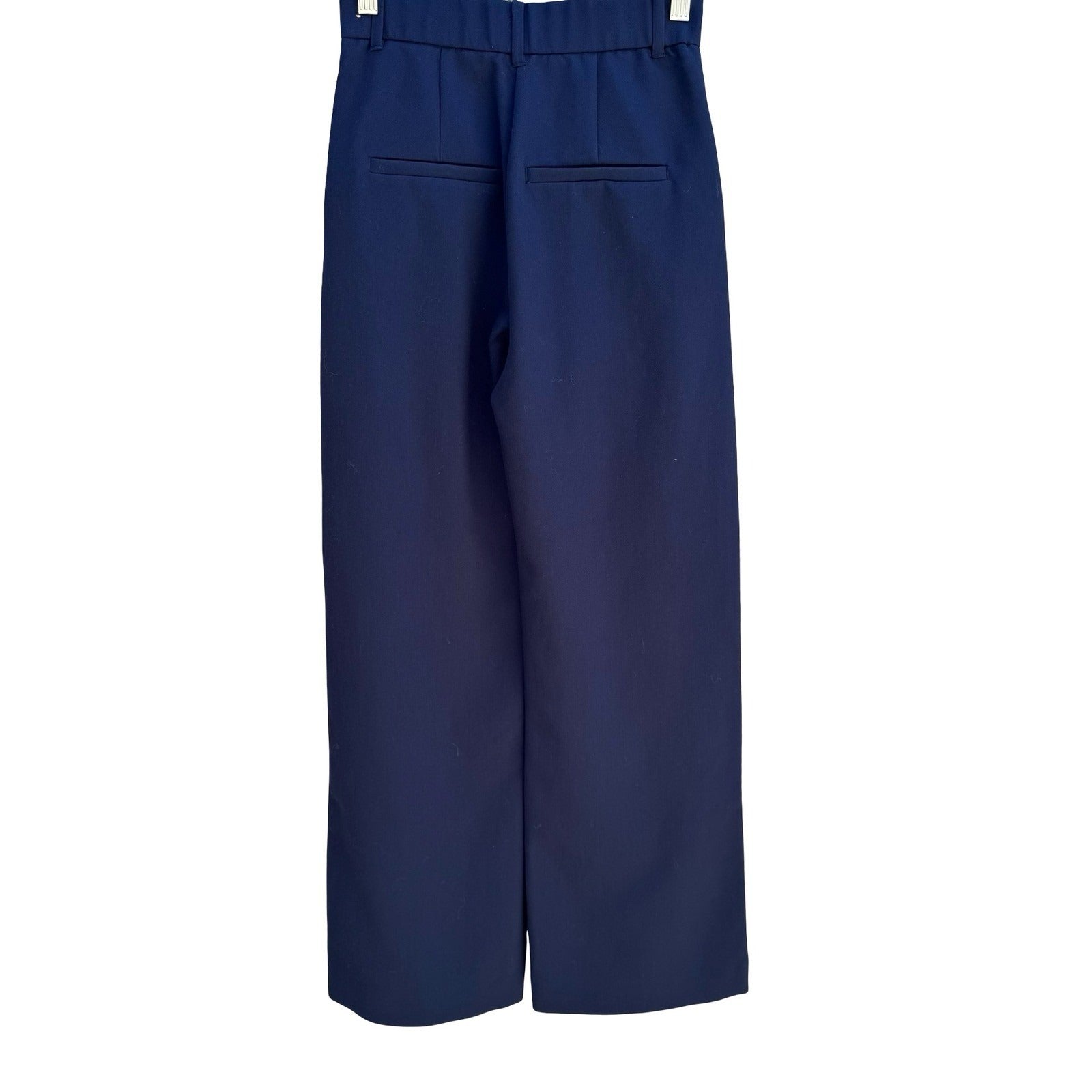 Abercrombie & Fitch Sloane Tailored Pants Wide Leg Pleated High Waisted Navy 0
