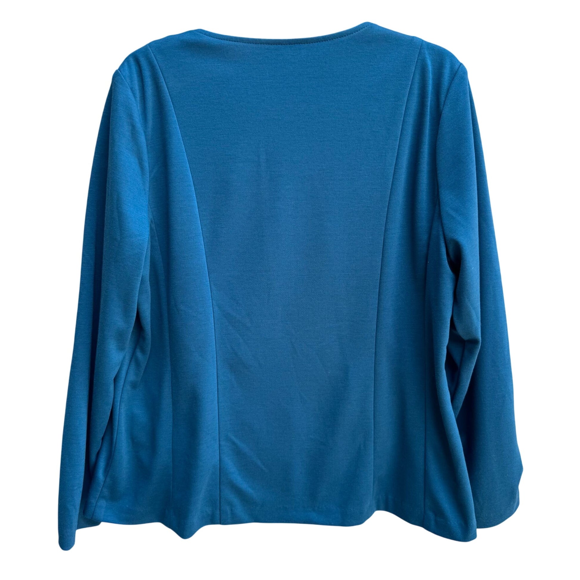 TravelSmith Womens Teal Long Sleeve Button-Up Cardigan Blazer Jacket New L