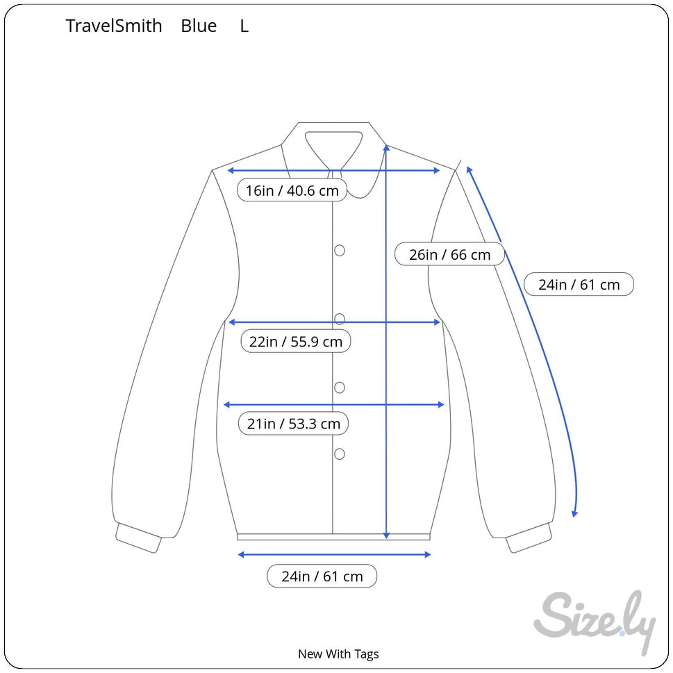 TravelSmith Womens Teal Long Sleeve Button-Up Cardigan Blazer Jacket New L