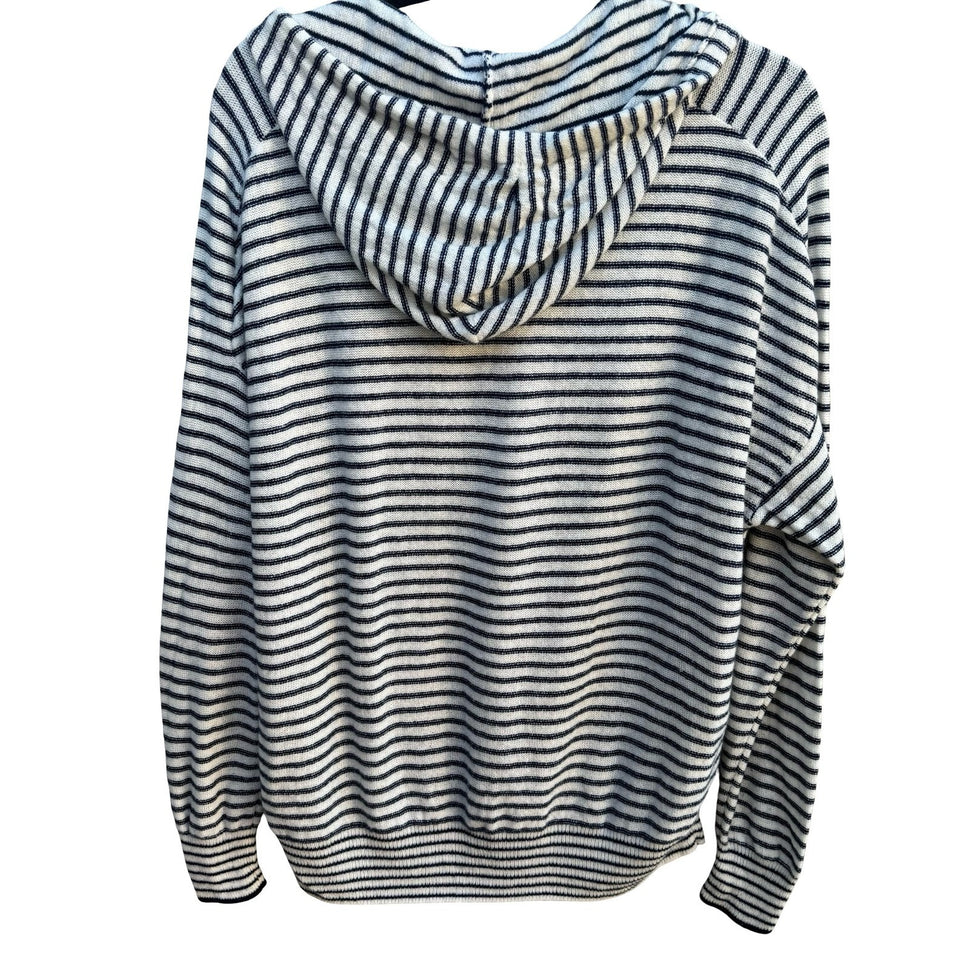 Vineyard Vines Cashmere Coastal Nautical Preppy Beachy Striped Pullover Hoodie L