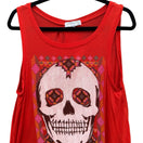 Switch Daydreamer LA Red Sugar Skull Draped Open Back Graphic Tank Top Small Festival 3 image