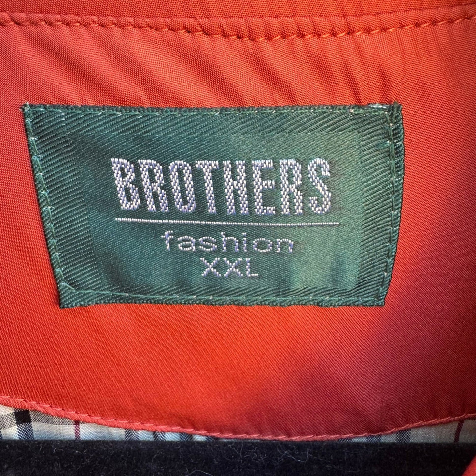 Brothers Vintage Harrington Jacket Orange Plaid Lined Full Zip Bomber Mens XXL