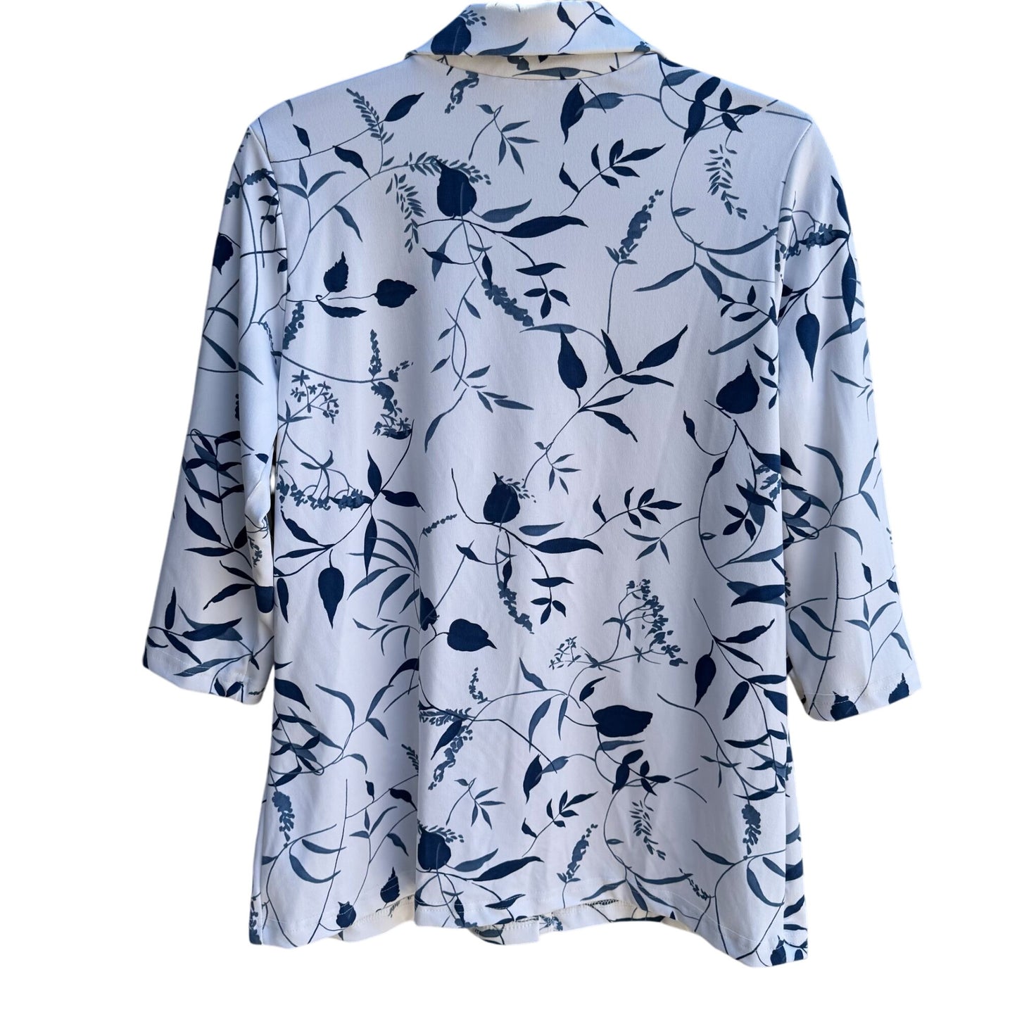 Carolyn Strauss Collection Womens Floral Print 3/4 Sleeve Button-Up Blouse M