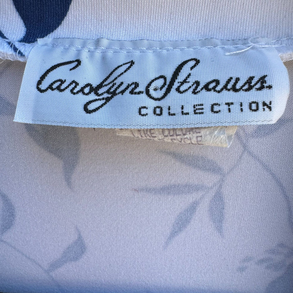 Carolyn Strauss Collection Womens Floral Print 3/4 Sleeve Button-Up Blouse M