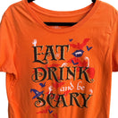 Switch Eat Drink And Be Scary Halloween Orange Cotton Scoop Neck Cap Sleeve Shirt 2X 3 image