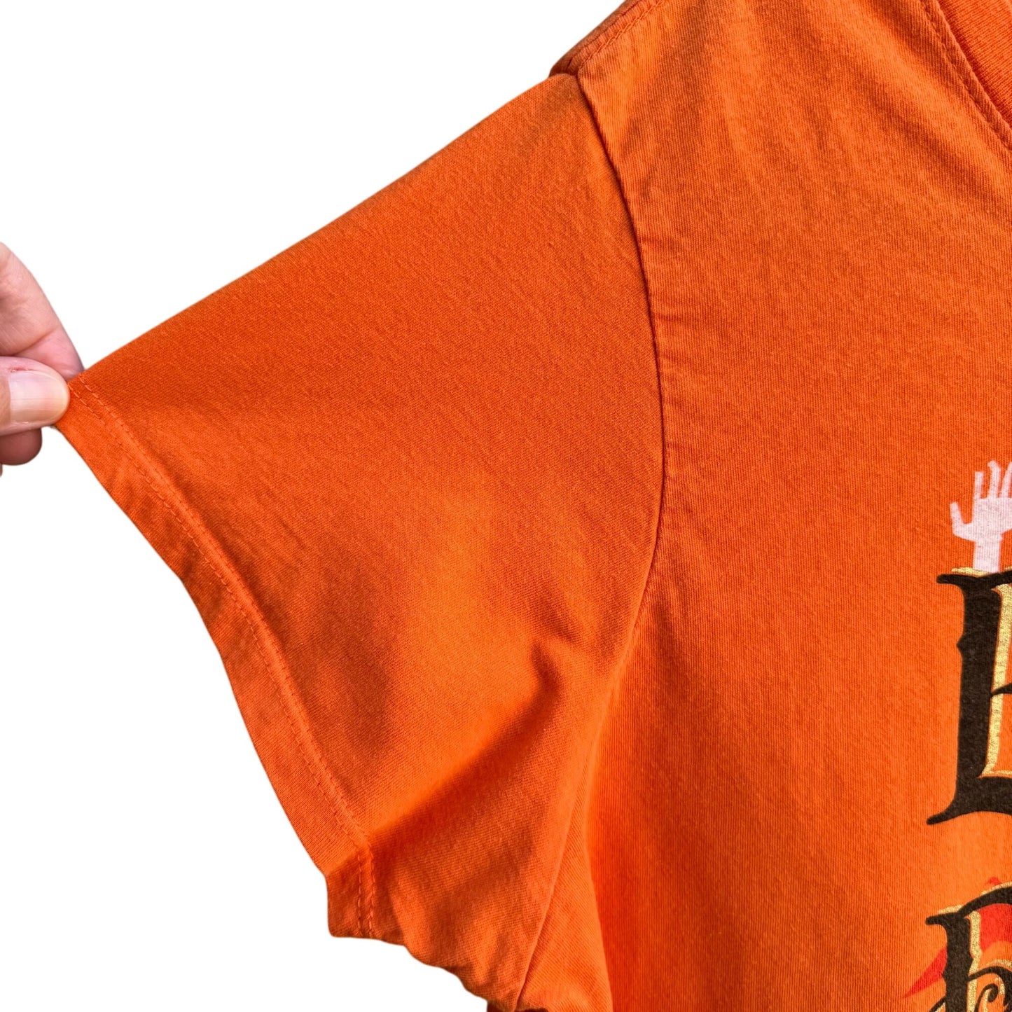 Eat Drink And Be Scary Halloween Orange Cotton Scoop Neck Cap Sleeve Shirt 2X