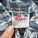 Switch Go Barefoot Vintage Hawaiian Shirt Mens L Blue Floral Print Cotton Short Sleeve 2 image