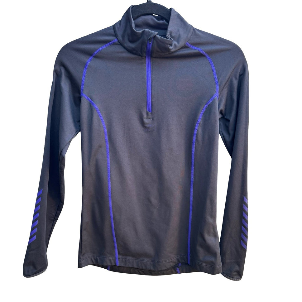Helly Hansen 1/4 Zip Gorpcore Ski Reflective Performance Base Layer Top Grey S