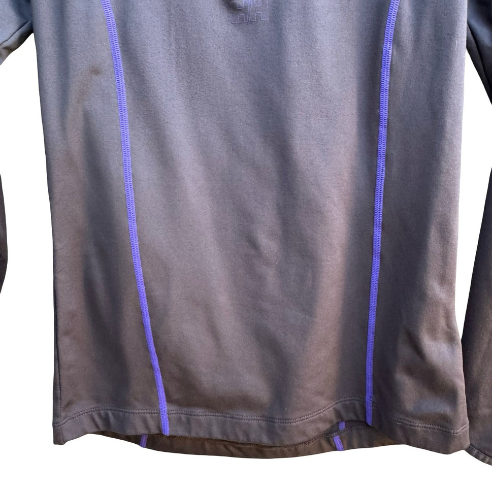 Helly Hansen 1/4 Zip Gorpcore Ski Reflective Performance Base Layer Top Grey S