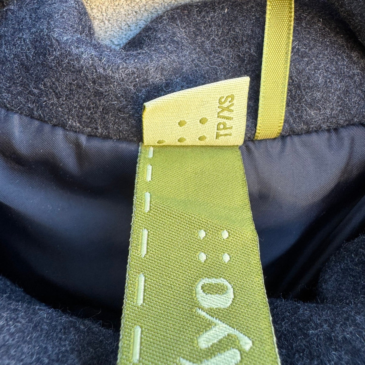 Soia & Kyo Tailored Minimalist Wool Blend Funnel Neck Pea Trench Coat Grey XS