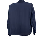 Switch Mirrors Vintage 80s Navy Blue Blouse Oversized Buttons Made in USA Small Retro 3 image