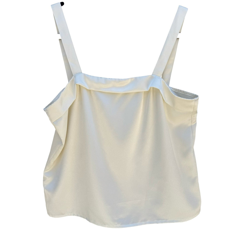 Kasper ASL Nights Vintage 90s Cream Square Neck Evening Camisole Formal Top 10