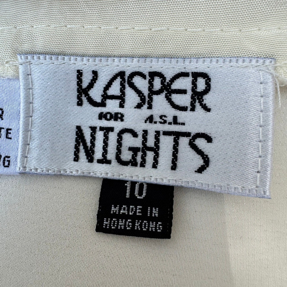 Kasper ASL Nights Vintage 90s Cream Square Neck Evening Camisole Formal Top 10