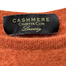 Switch Charter Club Luxury 100% Cashmere Minimalist Old Money Preppy Sweater Orange XS 2 image