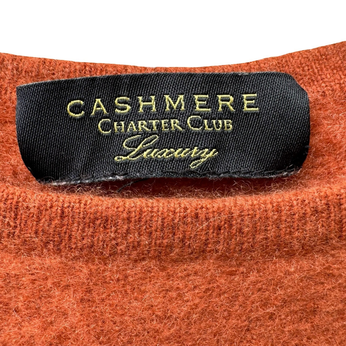 Charter Club Luxury 100% Cashmere Minimalist Old Money Preppy Sweater Orange XS