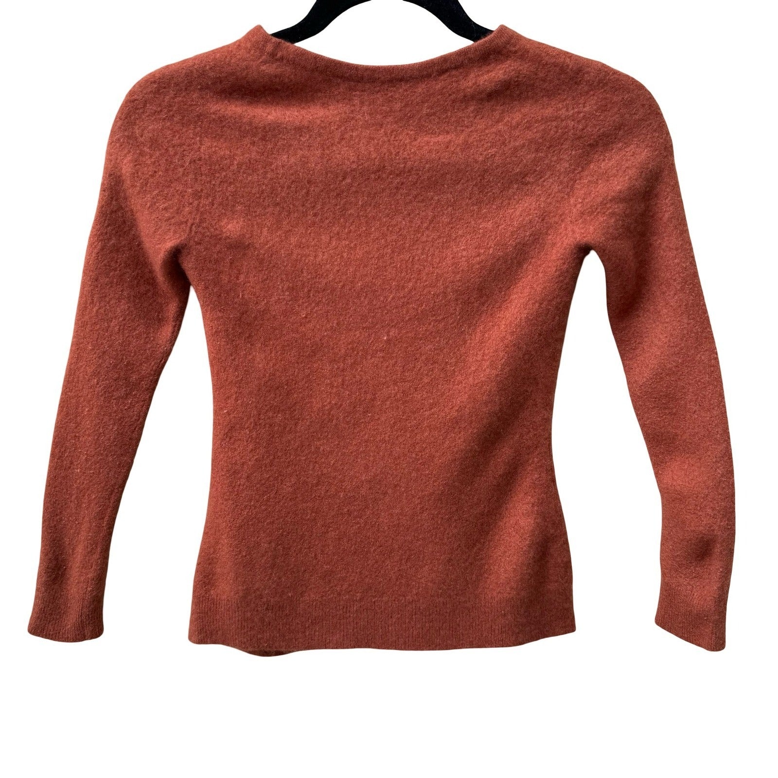 Charter Club Luxury 100% Cashmere Minimalist Old Money Preppy Sweater Orange XS