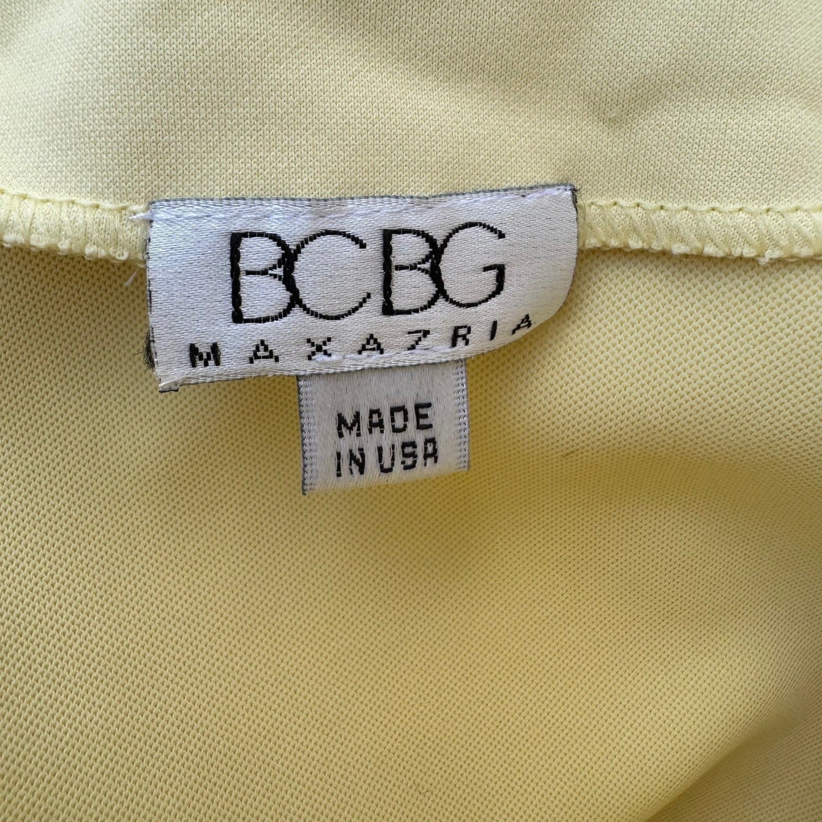 BCBG Max Azria Y2K 90s Butter Yellow Minimalist Seamed Bodycon Pencil Skirt 4