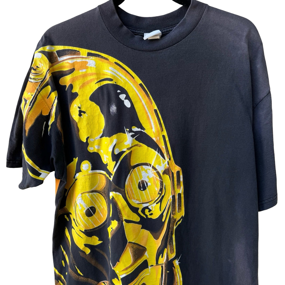 HRLA Vintage 1993 Star Wars C-3PO Wrap Around Graphic T-Shirt Mens Black XL
