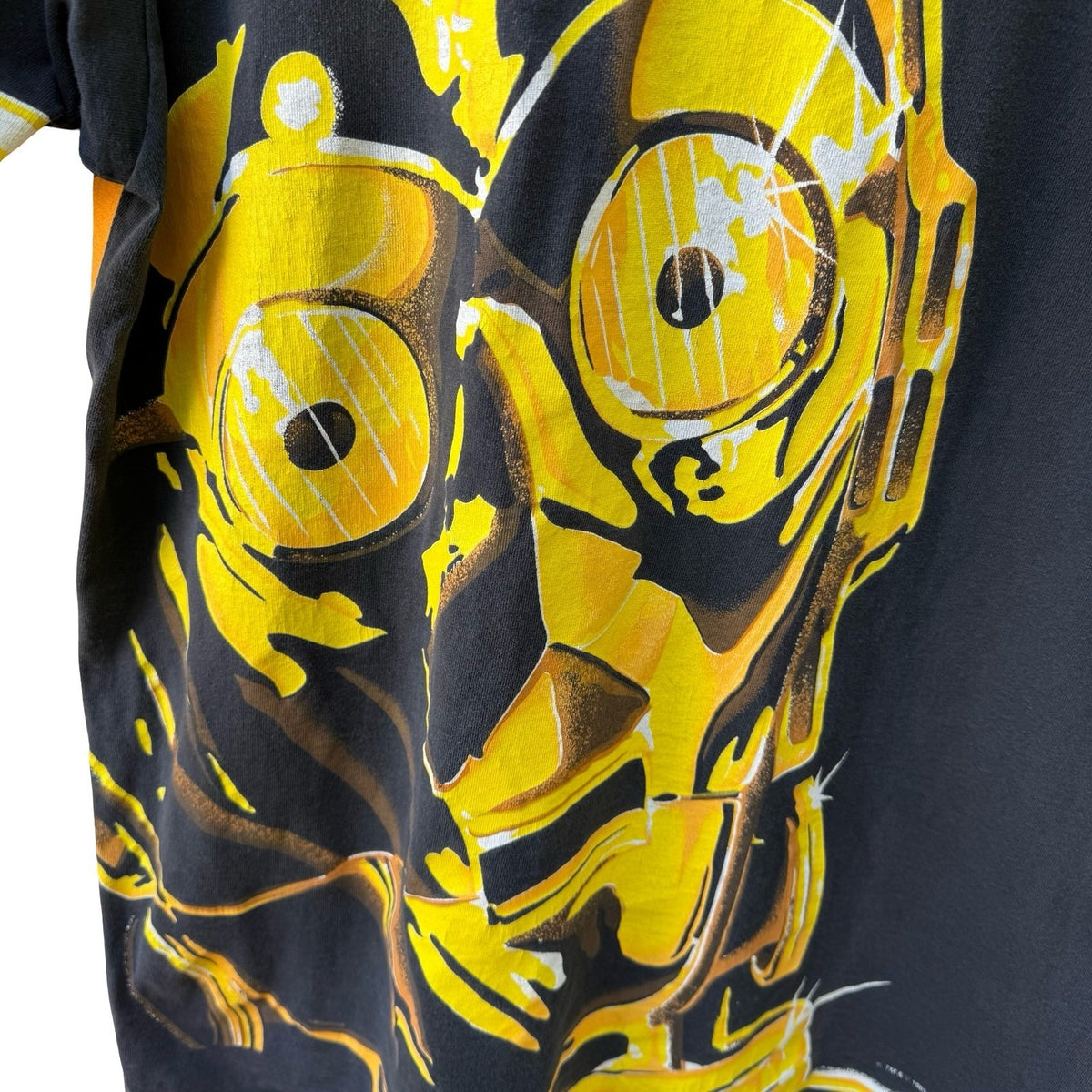 HRLA Vintage 1993 Star Wars C-3PO Wrap Around Graphic T-Shirt Mens Black XL