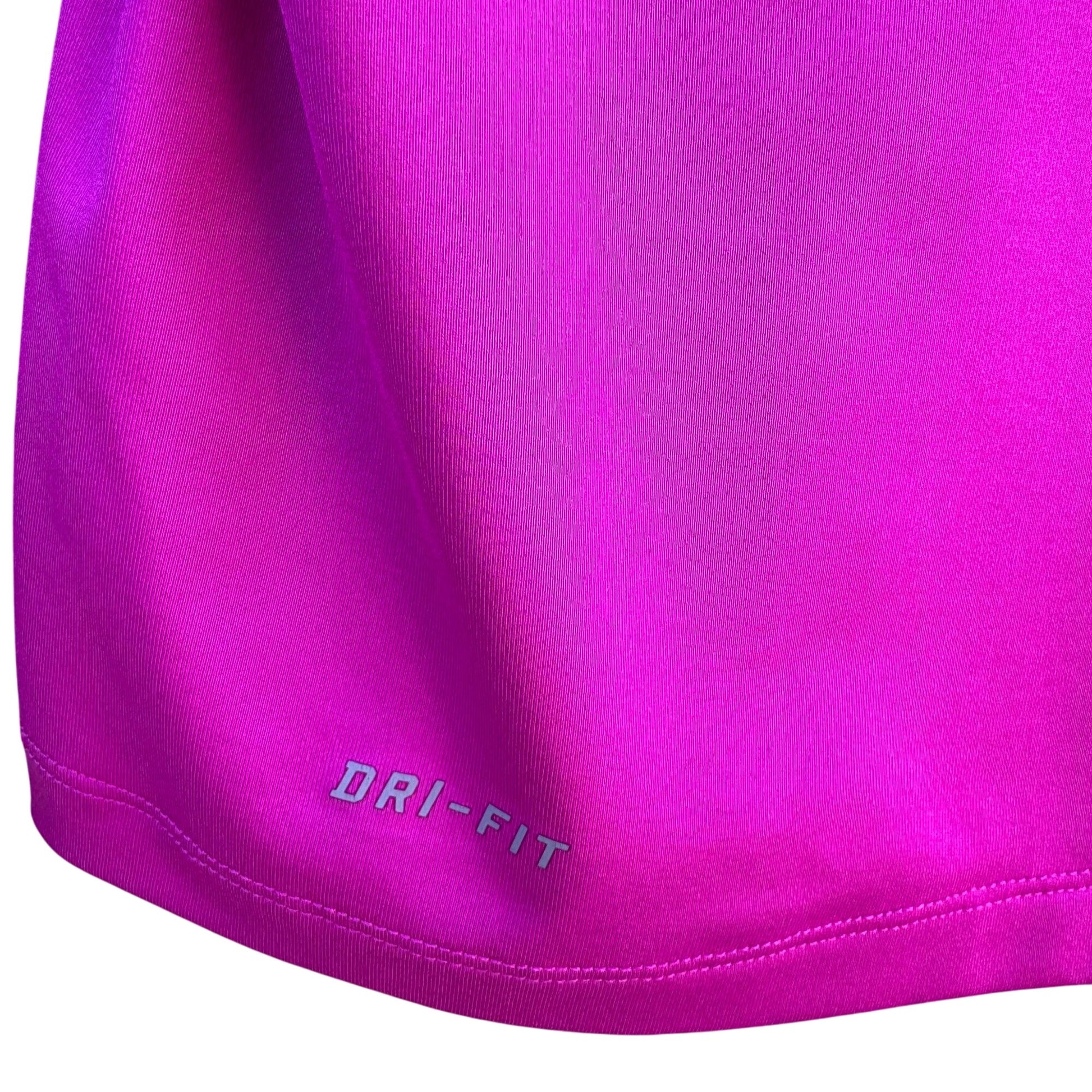 Nike Pro Combat Athletic Womens Fitted Long-Sleeve Dri-Fit Shirt Pink Blue Logo S