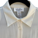 Switch Jones New York Petite Vintage Silk Ivory Button-Up Long Sleeve Preppy Blouse 6P 2 image