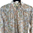Switch Vintage 70s 80s Cottagecore Grandmacore Boho Floral Smocked Mock Neck Blouse 3 image