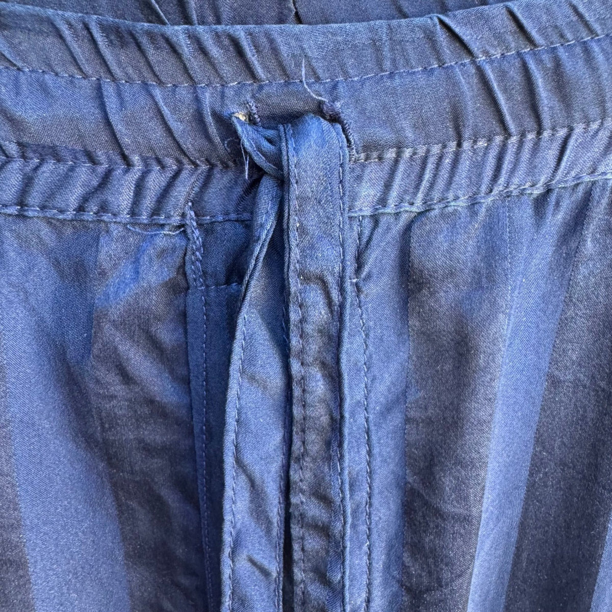 Pitti Uomo Moda Vintage 100% Silk Luxury Loungewear Sleepwear Pajama Set Navy L