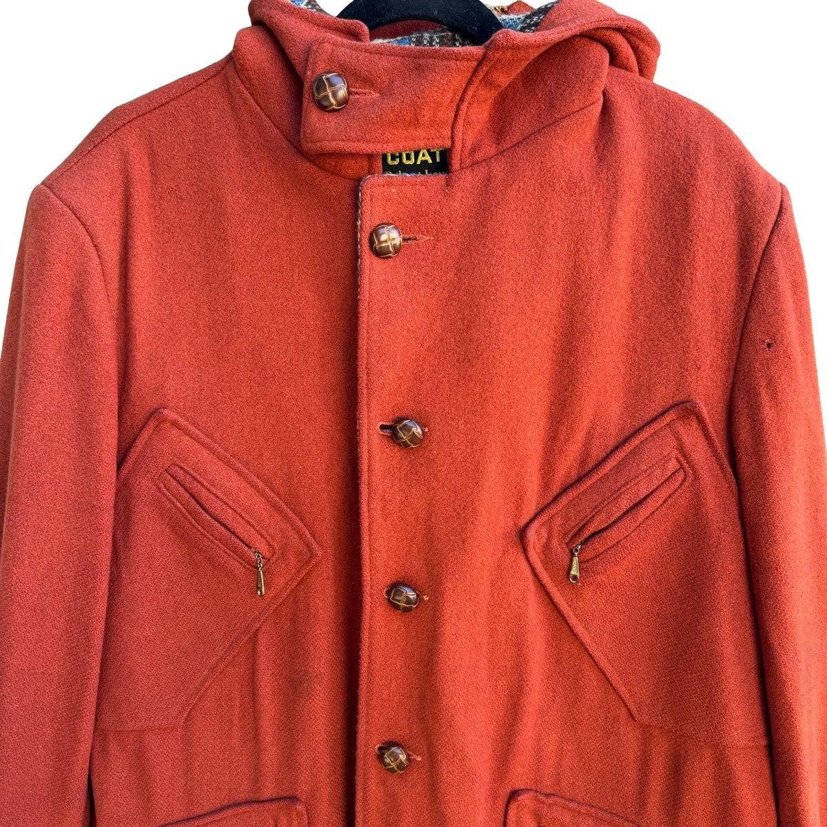 Arnie's Army Coat Robert Lewis Vintage 60s 70s Wool Split Hood Workwear Parka XL