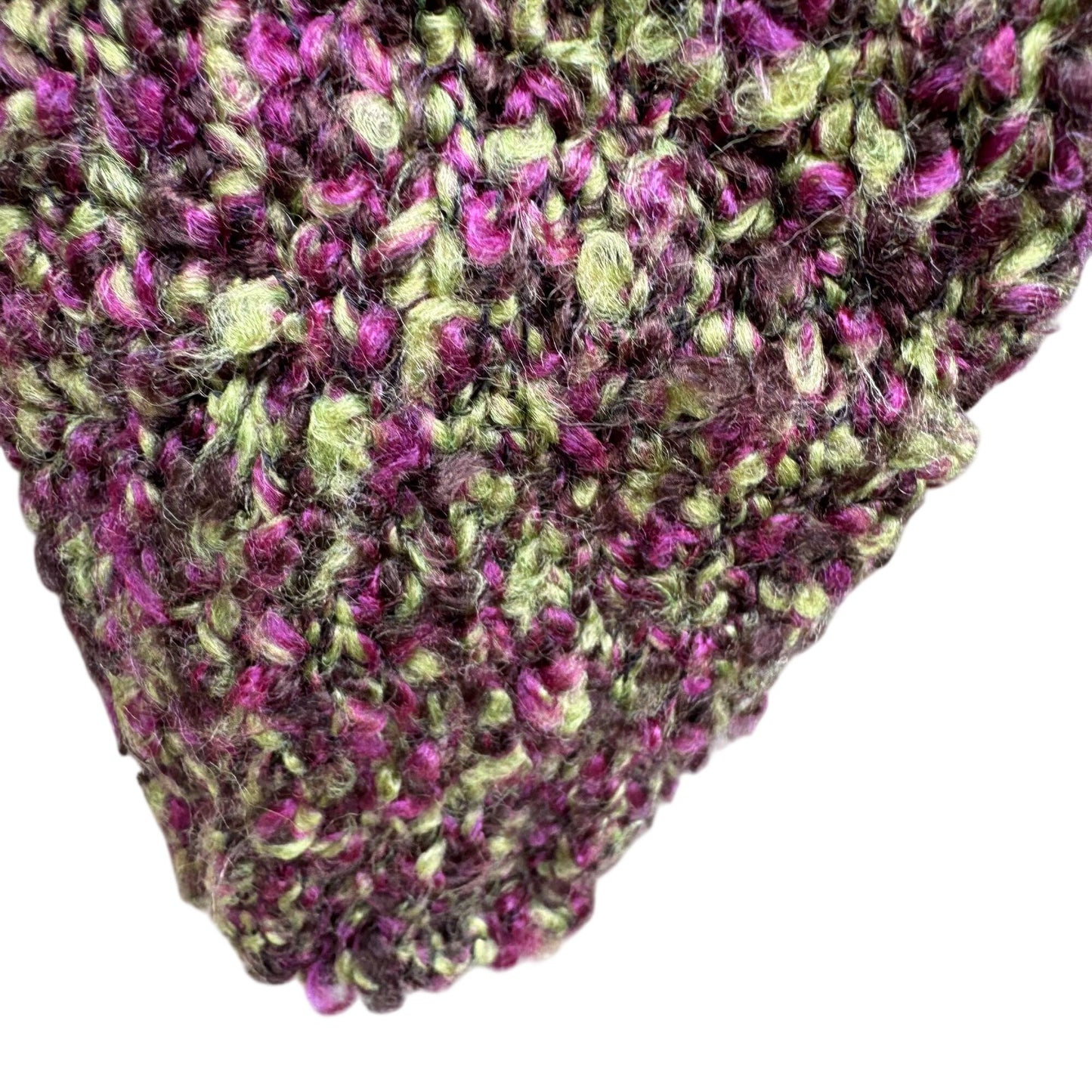 Terry Lewis Womens Vintage Zip Cardigan Sweater Purple Green Boucle Long Sleeve S