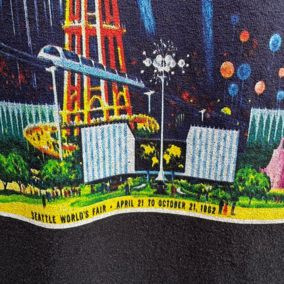 Gildan Seattle Worlds Fair 1962 Space Needle Urban Graphic T-Shirt Black Mens L