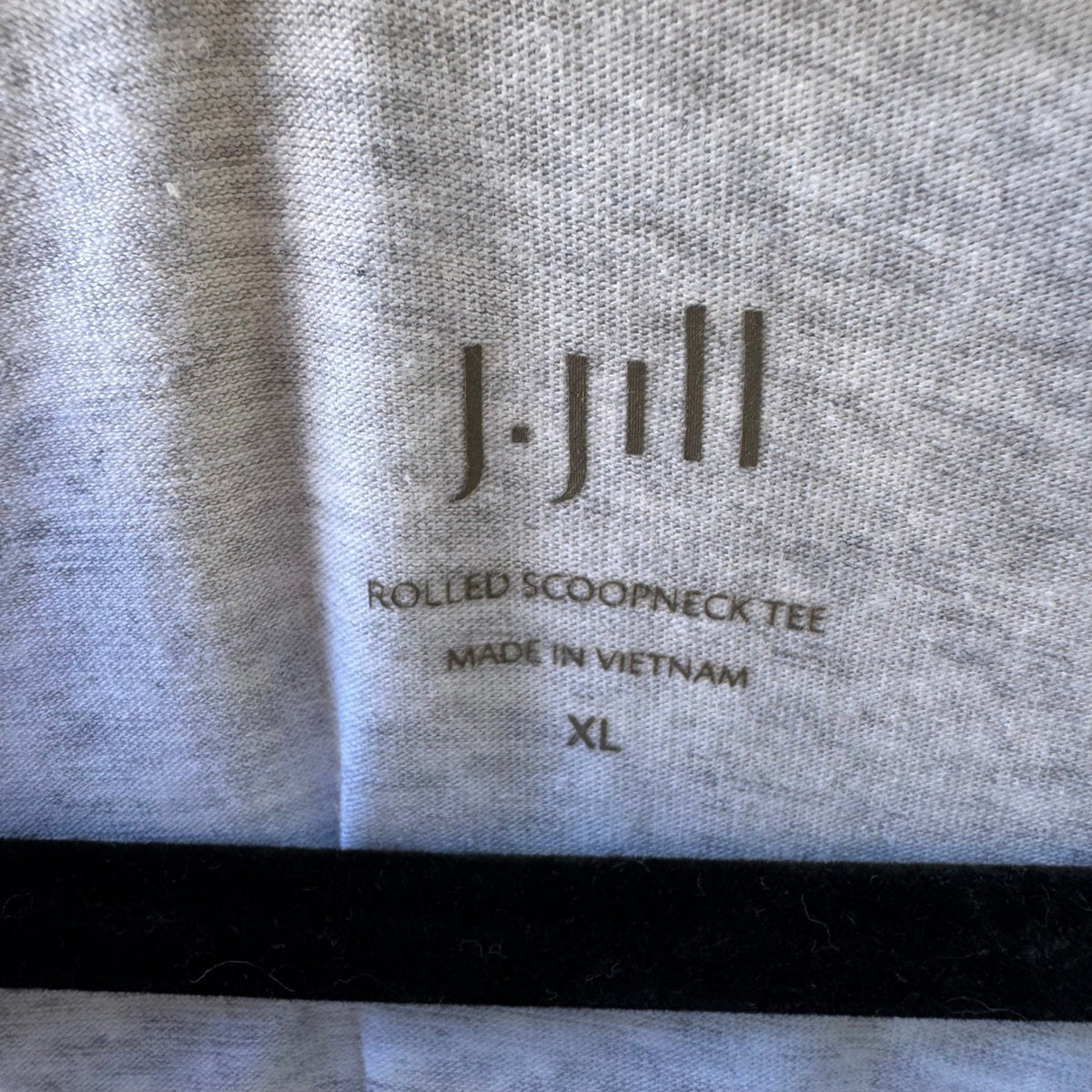 J Jill Minimalist Rolled Scoopneck Cotton Blend Capsule Tee Shirt Gray XL NEW
