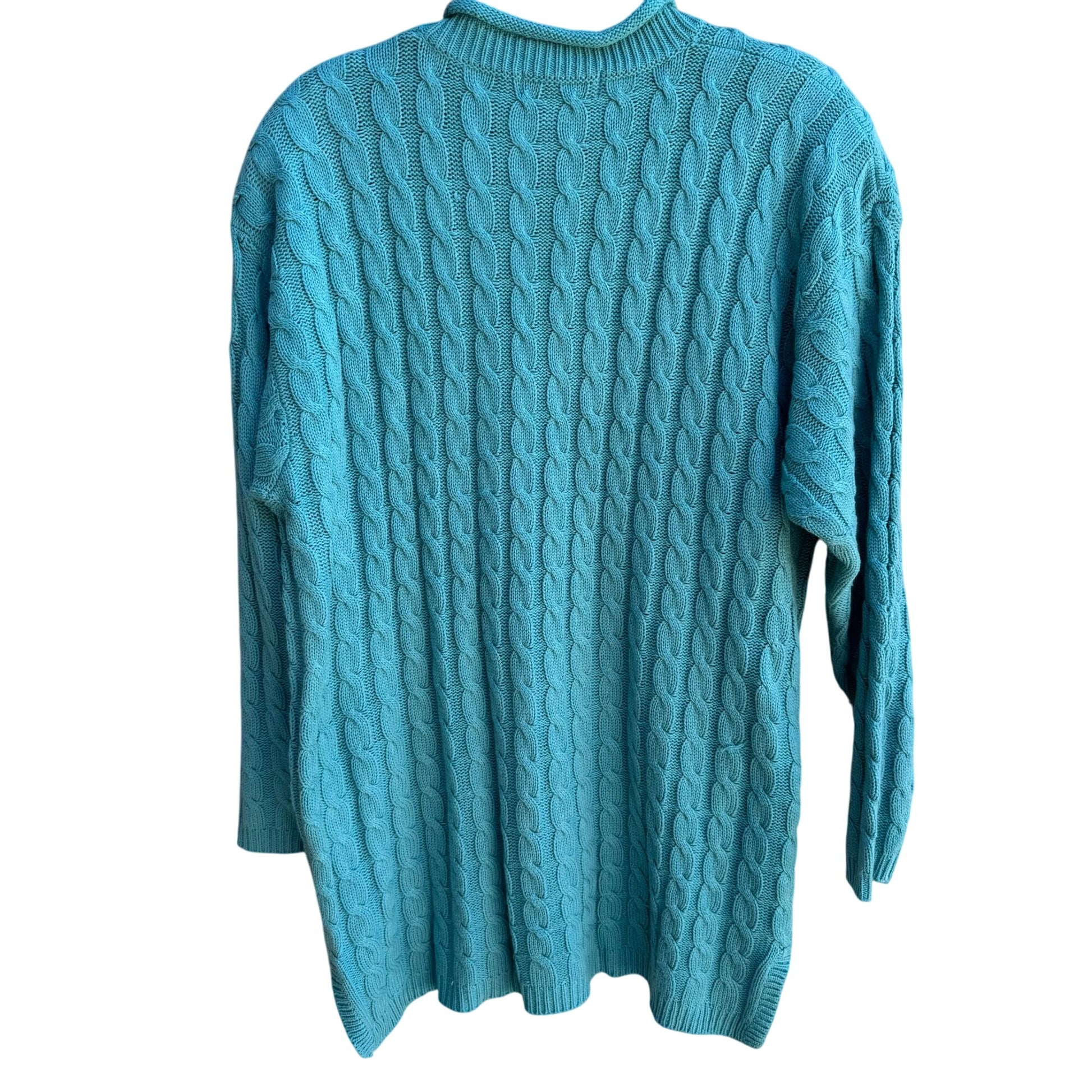 Forelli Moda Internazionale Vintage Womens Aqua Cable Knit Oversized Sweater 3X
