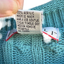 Switch Forelli Moda Internazionale Vintage Womens Aqua Cable Knit Oversized Sweater 3X 3 image
