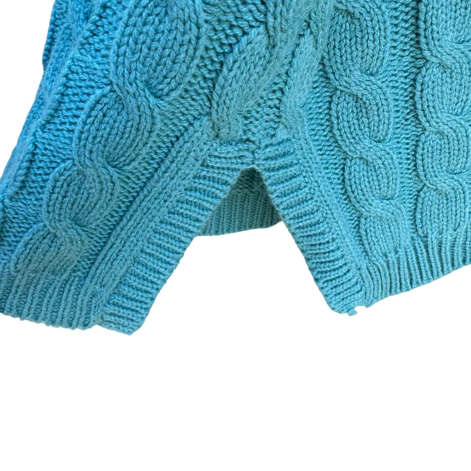 Forelli Moda Internazionale Vintage Womens Aqua Cable Knit Oversized Sweater 3X