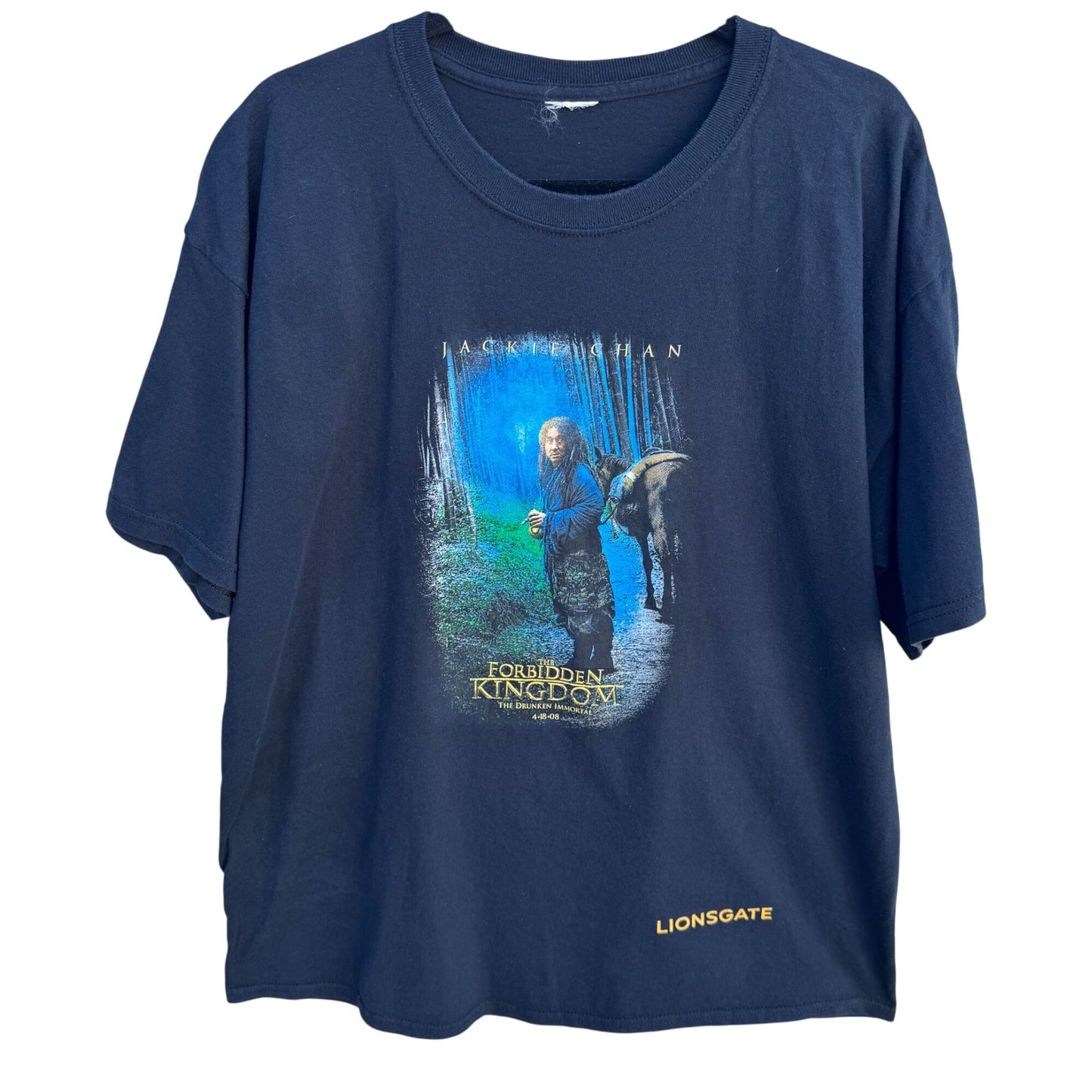 The Forbidden Kingdom Vintage Jackie Chan T-Shirt Black Graphic Tee Lionsgate XL