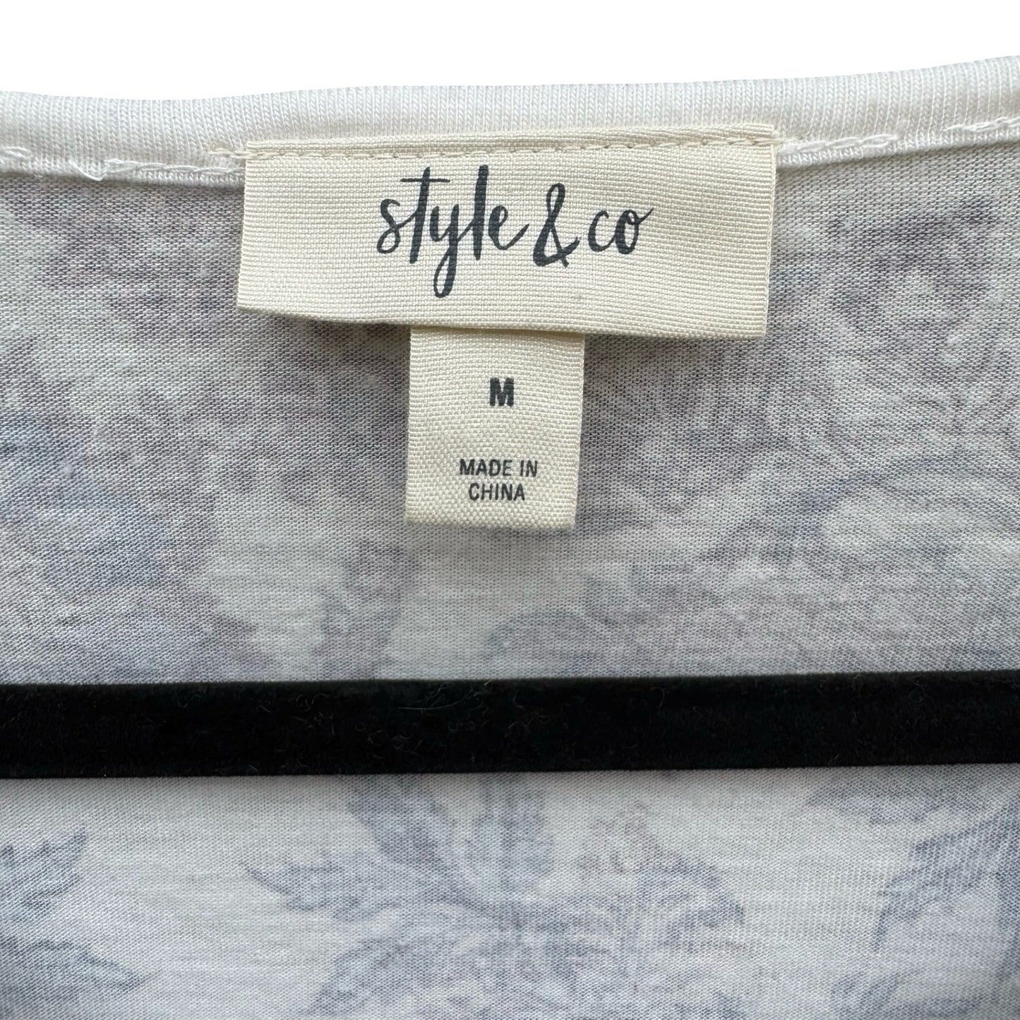 Style & Co Boho Feminine Garden Floral Paisley Bell Sleeve Peasant Blouse Top M