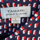 Switch Tahari Nautical Preppy Geometric Mod V-Neck Sleeveless Jersey Blouse Navy L 2 image