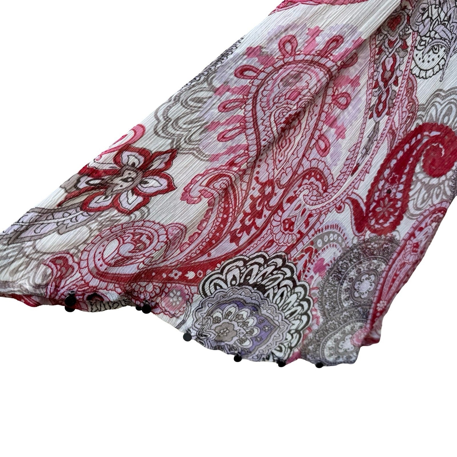 Zara Woman Boho Festival Fairy Pink Paisley Boho Bell Sleeve Peplum Blouse XS