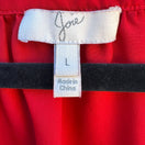 Switch Joie Womens Lipstick Red V-Neck Flowy Cuffed 3/4 Sleeve Chiffon Tunic Blouse L 2 image